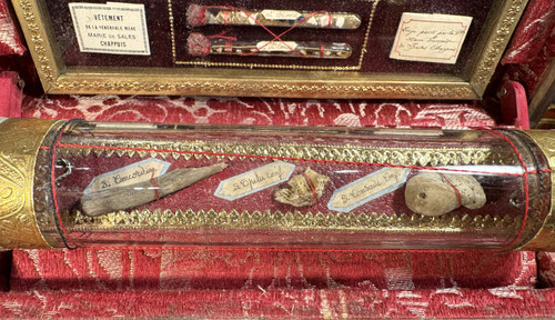 Reliquary Box with Three Ampoules - Early 20th Century