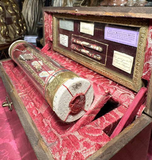 Reliquary Box with Three Ampoules - Early 20th Century