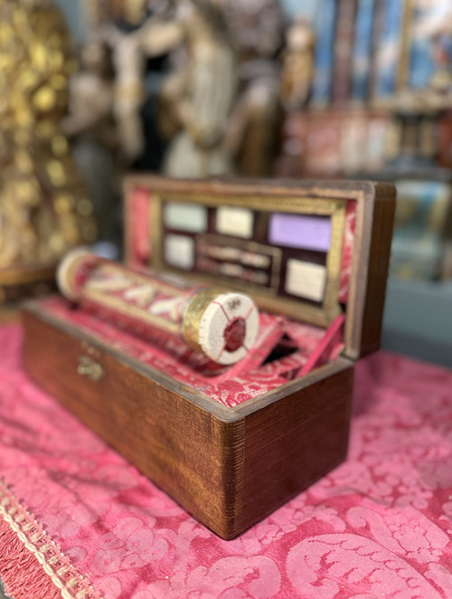 Reliquary Box with Three Ampoules - Early 20th Century