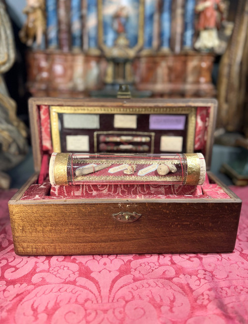 Reliquary Box with Three Ampoules - Early 20th Century