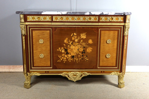 Louis XV-Louis XVI Transition style marquetry buffet