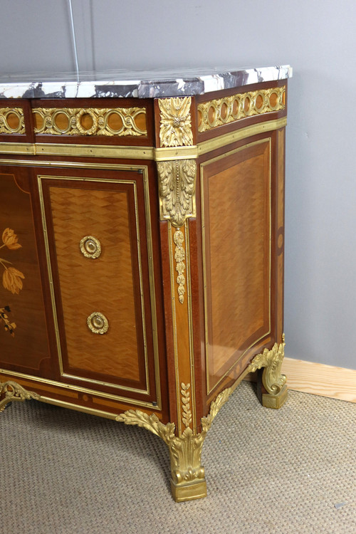 Louis XV-Louis XVI Transition style marquetry buffet