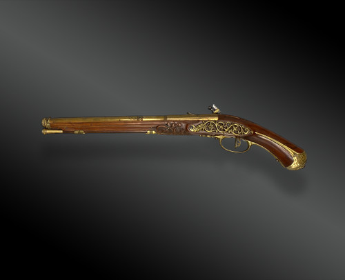 Officer's flintlock saddle pistol, attributed to Gavacciolo, Brescia. Italy, circa 1680