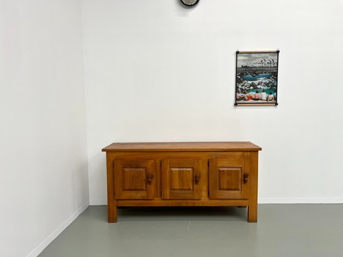 Brutalistisches Sideboard aus den 50er Jahren in massiver Ulme