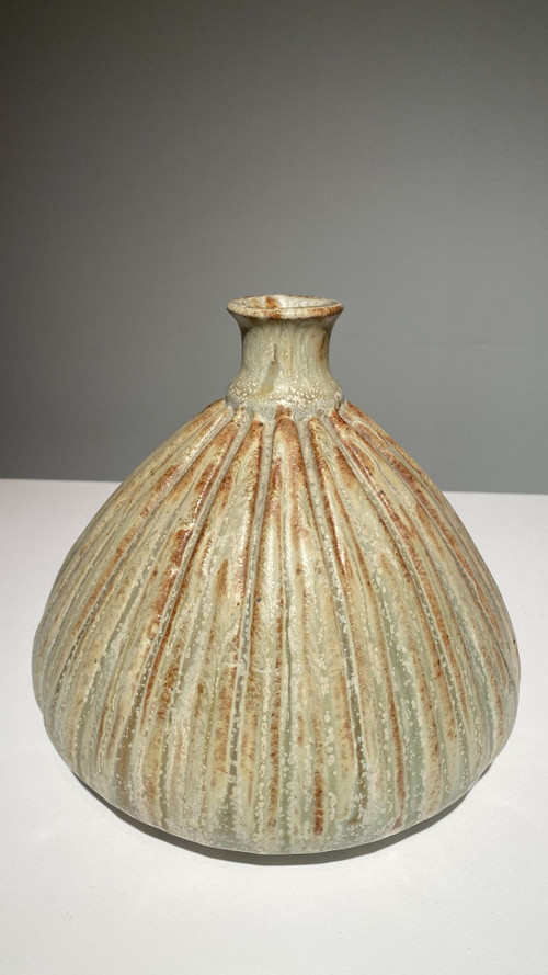 Alexandre Bigot, Gourd Vase, Art Nouveau Ceramic