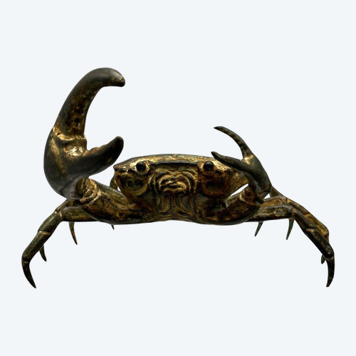 CRAB in bronze with green patina - European work from the 20th century