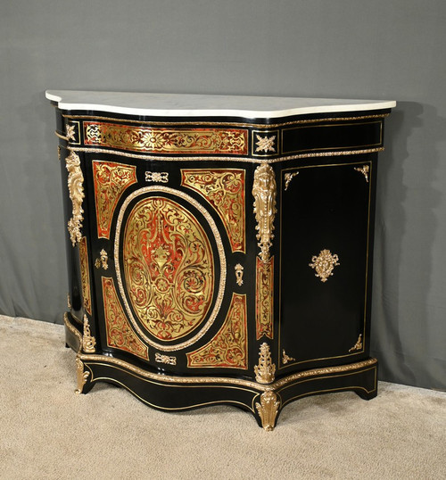 Credenza Boulle in legno di pero annerito, periodo Napoleone II – metà del XIX secolo