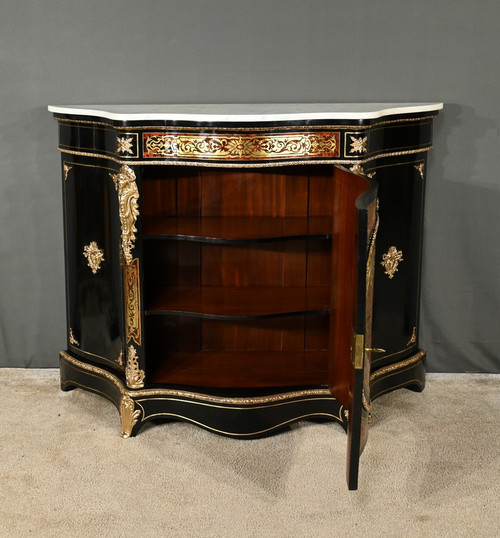 Credenza Boulle in legno di pero annerito, periodo Napoleone II – metà del XIX secolo