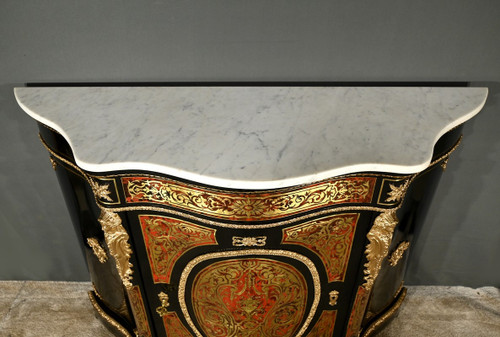 Credenza Boulle in legno di pero annerito, periodo Napoleone II – metà del XIX secolo