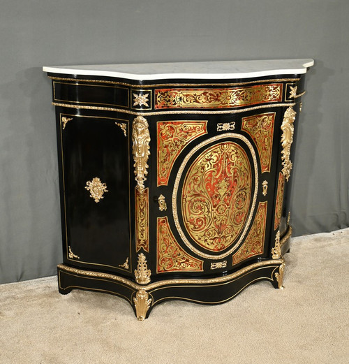 Credenza Boulle in legno di pero annerito, periodo Napoleone II – metà del XIX secolo