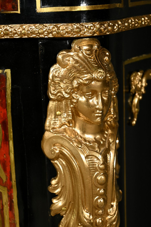 Credenza Boulle in legno di pero annerito, periodo Napoleone II – metà del XIX secolo