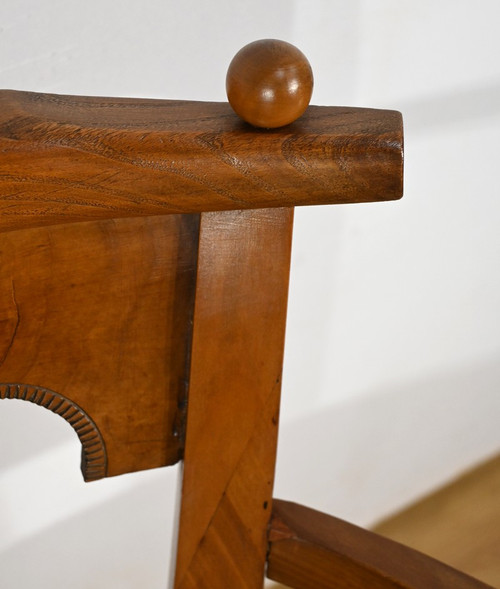 Pair of Cherry Wood Armchairs, Directoire Period – Early 19th Century