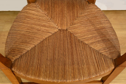 Pair of Cherry Wood Armchairs, Directoire Period – Early 19th Century