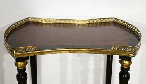 Double-Top Flying Table in Mahogany and Blackened Pear Wood, Napoleon III Style – 1930