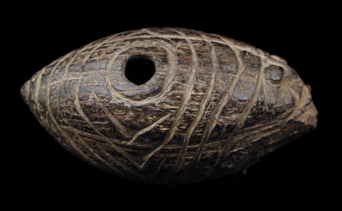 Flauto di cocco cerimoniale, strumento tradizionale, arte oceanica, arte tribale, Oceania