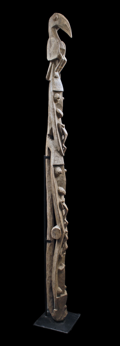 Ritualtotem, Hüttenpfahl, Stammeskunst, ozeanische Kunst, Skulptur, Papua-Neuguinea