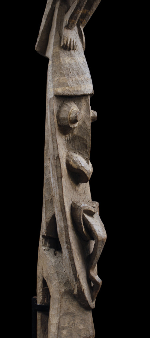 Ritualtotem, Hüttenpfahl, Stammeskunst, ozeanische Kunst, Skulptur, Papua-Neuguinea