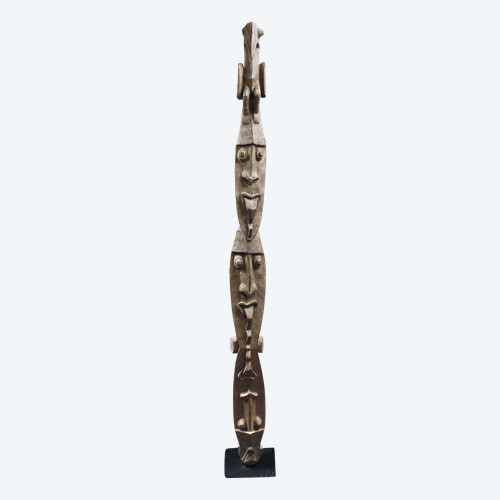 Ritualtotem, Hüttenpfahl, Stammeskunst, ozeanische Kunst, Skulptur, Papua-Neuguinea