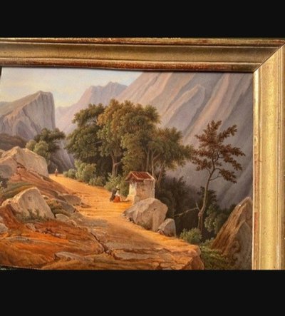 Landschaft bei Rom auf Porzellanplatte 1843