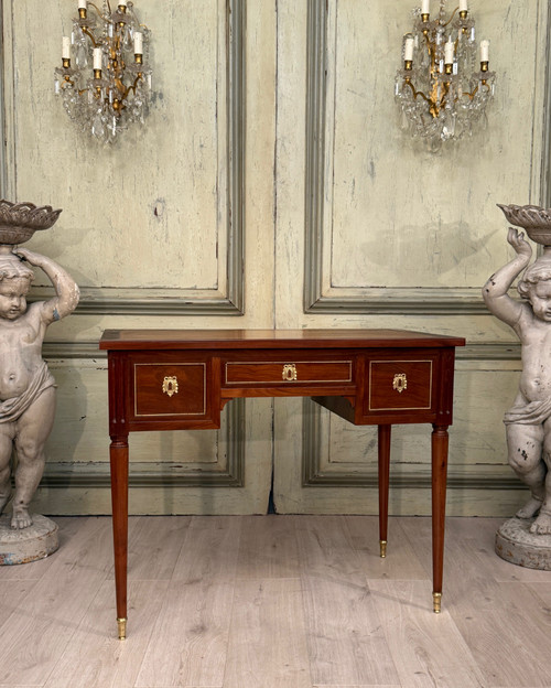 Leonard Boudin, Bureau Plat En Acajou d'Eoque Louis XVI Stamped About 1780