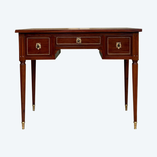 Leonard Boudin, Bureau Plat En Acajou d'Eoque Louis XVI Stamped About 1780