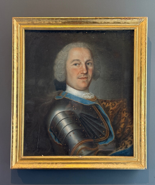 Portrait d'Officier Noble Pastel d'Epoque Transition Vers 1770