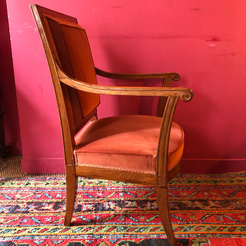 G. Jacob, Rare Paire de Fauteuils en Mahéjou, époque Directoire