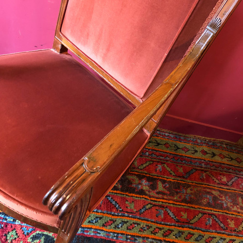 G. Jacob, Rare Paire de Fauteuils en Mahéjou, époque Directoire