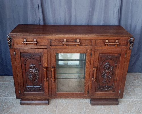 Art Deco period sideboard in solid oak