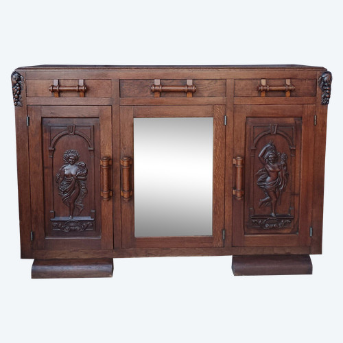 Art Deco period sideboard in solid oak