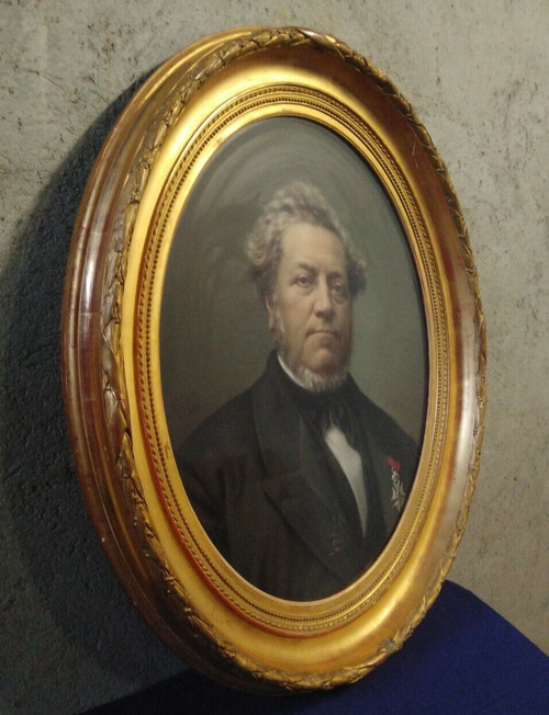 Jean-François BATUT (1828-1907) Gemälde Ovales Pastell 1868