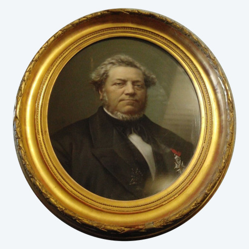 Jean-François BATUT (1828-1907) Gemälde Ovales Pastell 1868