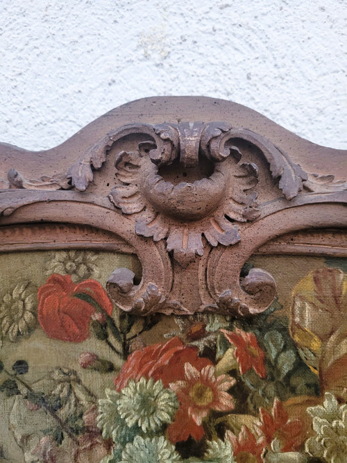 Large Carved Wood Trumeau With Birds Still Life, 19th Century