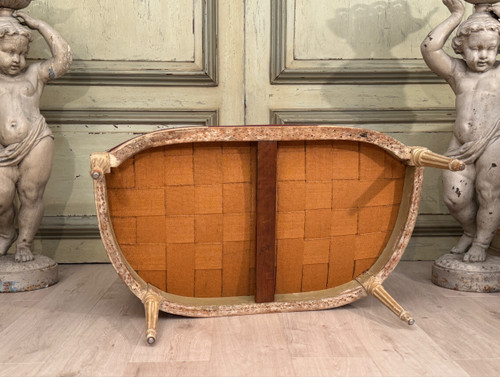 Marquise in legno laccato di epoca Luigi XVI, 1780 circa