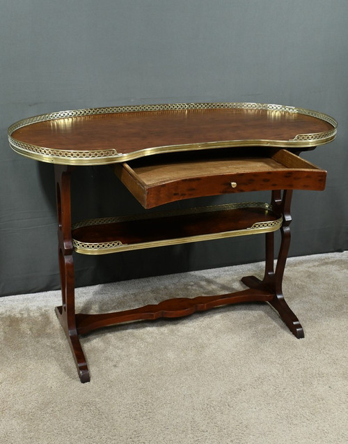 Rognon table in Speckled Mahogany, stamped "L'escalier de Cristal" - Late 19th century