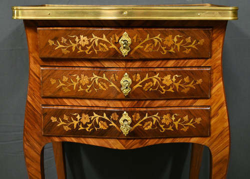 Rosewood and Rosewood bedside table, Louis XV style - Late 19th century