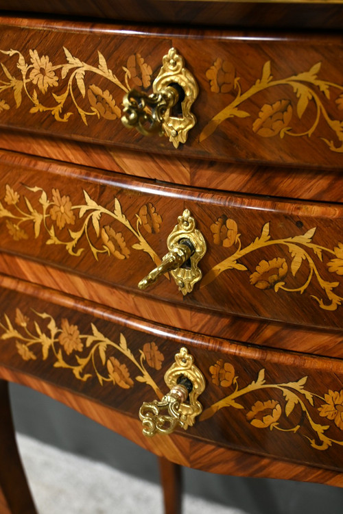 Rosewood and Rosewood bedside table, Louis XV style - Late 19th century