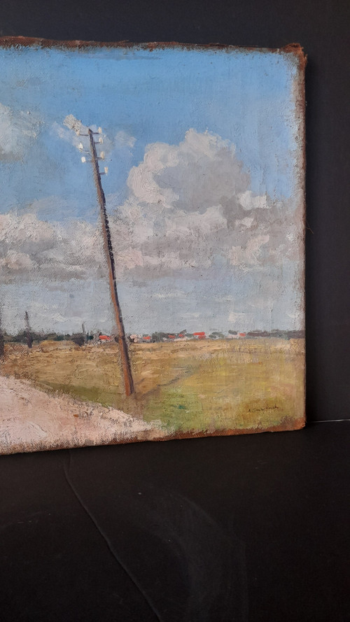 SWIEYKOWSKI Alfred 1869-1953 landscape with pole