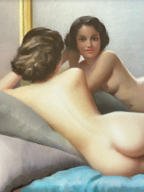 Robert Louis Raymond DUFLOS (1898 – 1929), "Nude in the Mirror"