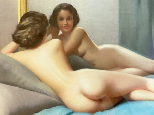 Robert Louis Raymond DUFLOS (1898 – 1929), "Nude in the Mirror"