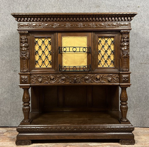 Renaissance-style sideboard in walnut and oak circa 1850