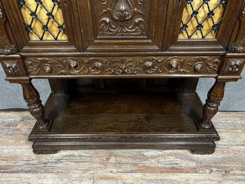 Renaissance-style sideboard in walnut and oak circa 1850