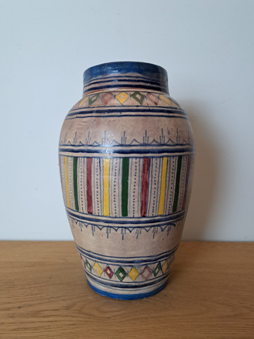 Serghini , Vase , Mille Pattes , Ceramic , Morocco Safi , XX°.