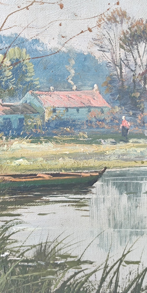 Ancienne Peinture à l huile paysage deSignée Juliany ,Eugène Galien-Laloue