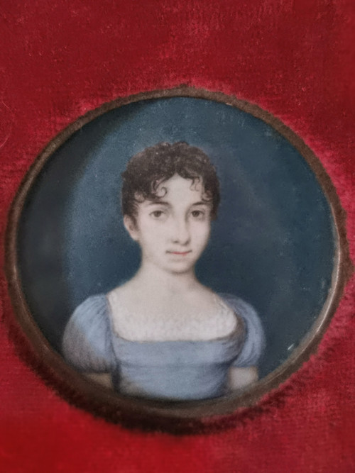 miniatura di giovane donna inizio XIX secolo