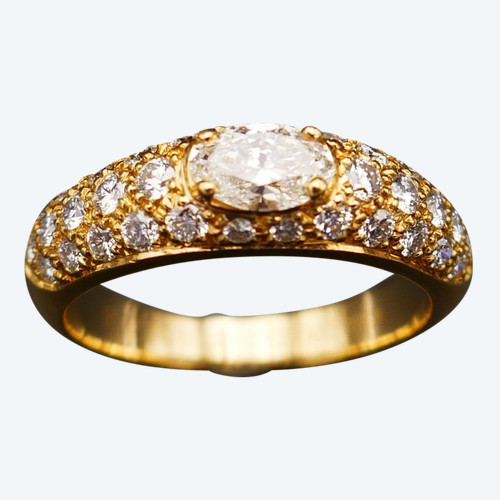 Boucheron Axelle Ring Diamonds, 18 Carat Yellow Gold.