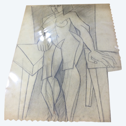 Disegno cubista degli anni '50