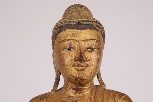 Buddha aus vergoldeter Bronze, Mandalay-Epoche