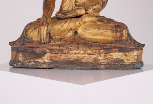 Buddha aus vergoldeter Bronze, Mandalay-Epoche