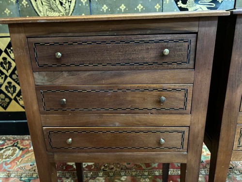 Pair of Louis XVI style bedside tables